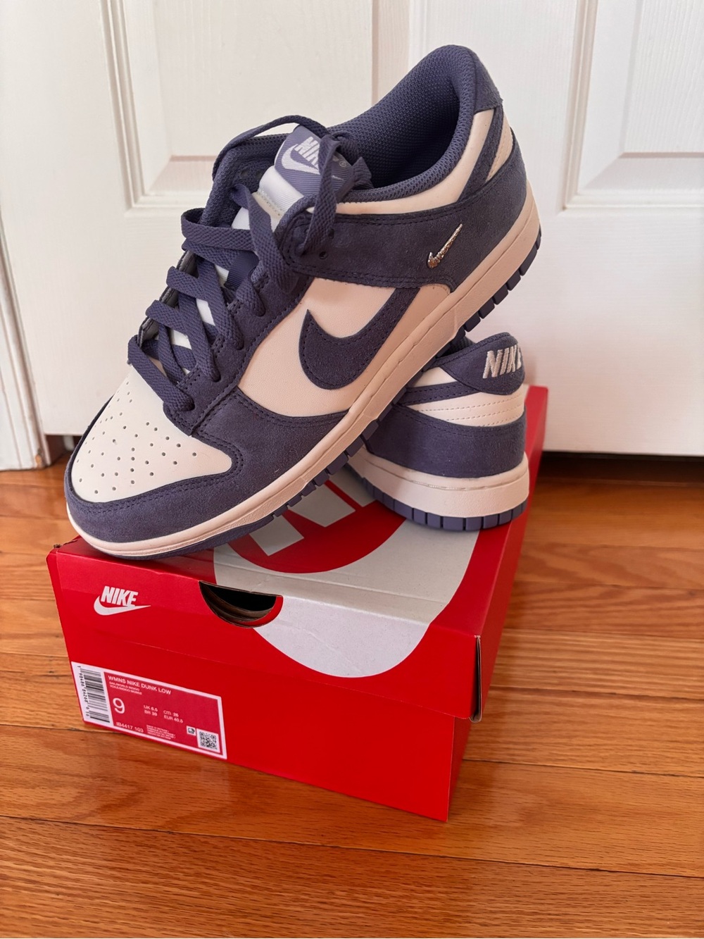 Nike Women’s Dunk Low — Purple suede and white